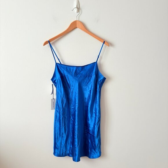 Aritzia Babaton Romero Slip Dress Bright Sapphire Blue NWT Size Small - Picture 2 of 6